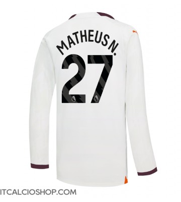 Manchester City Matheus Nunes #27 Seconda Maglia 2023-24 Manica Lunga